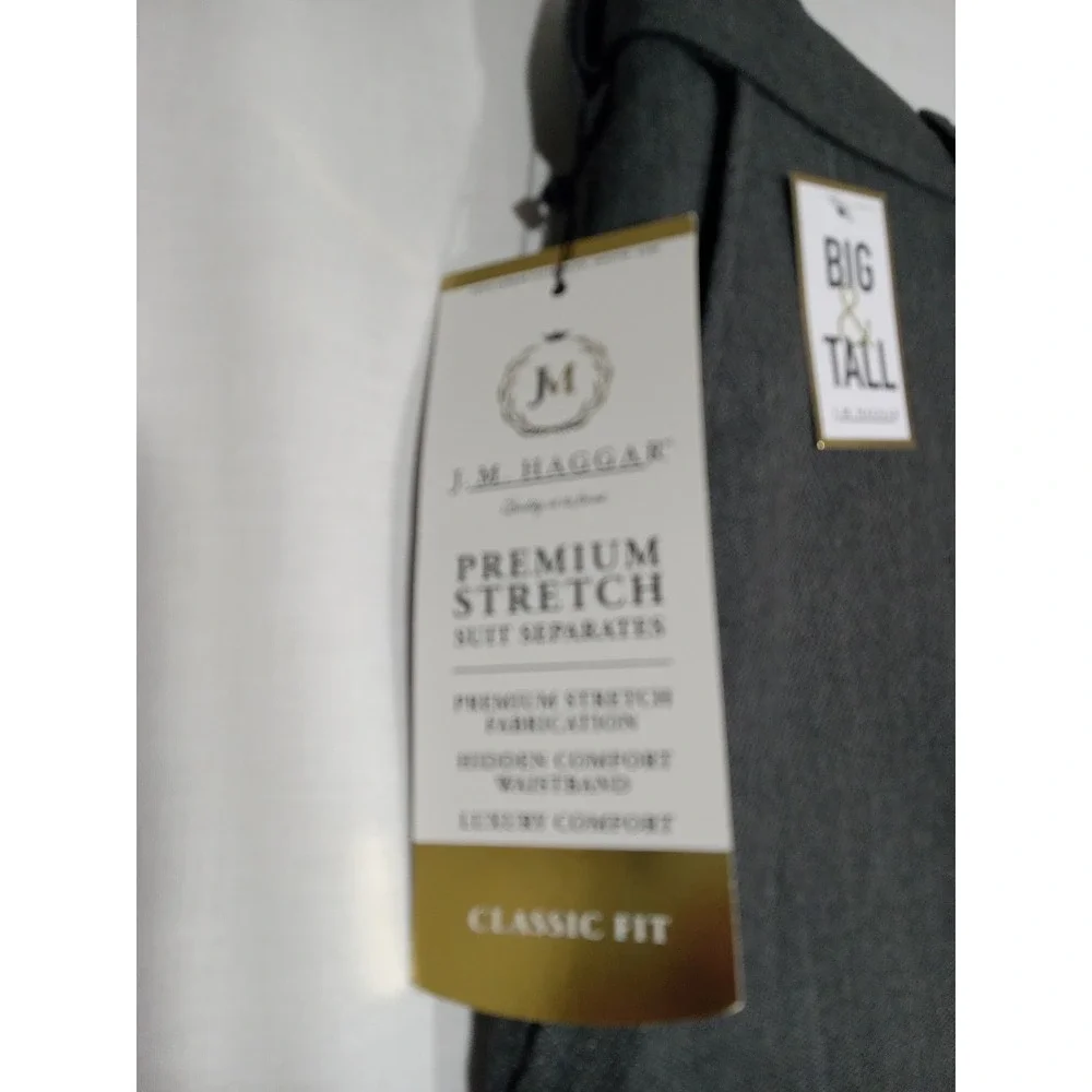 JM Haggar  Premium Stretch Suit  Separate  Dress Pants Men's  50x29 Dk Gray $120